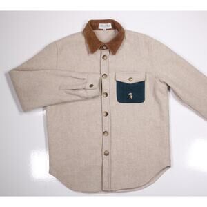GOAT by James King Wool Chore Overshirt Jacket Beige Corduroy Men's Medium